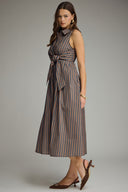 Espresso Stripe Midi Dress Entro