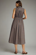 Espresso Stripe Midi Dress Entro