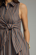 Espresso Stripe Midi Dress Entro