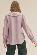 RUFFLE COLLAR BUTTON DOWN TOP MTP1699 &MERCI