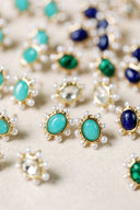 Turquoise and Pearl Oval Stud Earrings St Armands Designs of Sarasota