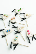 Candy Crystal Pennant Stud Earrings Violet & Brooks
