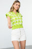 Lime Geometry Knit Top