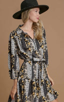 Gilded Swing Button-Down Dress