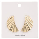 Golden Rays Sculptural Fan Earrings Joia