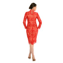 Mock Neck Lace Sheath Dress