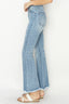 Light Wash Vintage Frayed Hem Bootcut Jeans