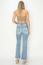 Light Wash Vintage Frayed Hem Bootcut Jeans