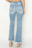 Light Wash Vintage Frayed Hem Bootcut Jeans