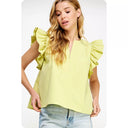 Flutter Ruffle Sleeve Poplin Top