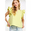 Flutter Ruffle Sleeve Poplin Top