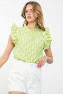 Lime  Vibe Textured Top - Plus Size