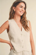Linen Tuxedo Vest
