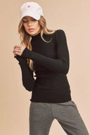 Marcey Black Knit Turtleneck