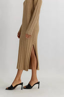 Marie Tan Turtleneck Sweater Dress