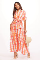 Morning Plaid Maxi Dress