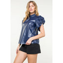 Deep Sea Leather Blouse