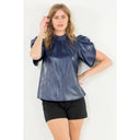 Deep Sea Leather Blouse