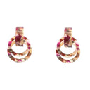 Color Crush Marbled Double Circle Earrings Joia