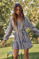 Plaid Button Up Mini Dress