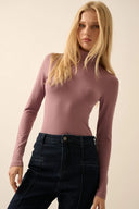 Solid Knit Mock Neck Bodysuit