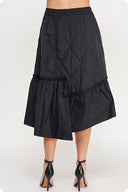 Quilted Unbalance Midi Skirt