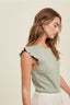 The Everydae Flutter Sleeve Tank | Sage