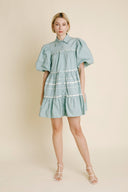 Seafoam Ric Rac Mini Dress