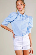 Puff Sleeve Striped Blouse
