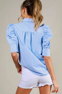Puff Sleeve Striped Blouse