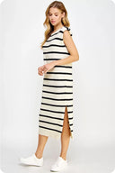 Shoulder Pad Shift Midi Dress