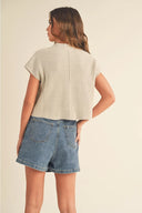 Knit Sweater Pocket Tee