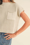 Knit Sweater Pocket Tee