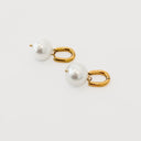 Drop Pearl Huggie Hoop Earrings - WATERPROOF Pretty Simple