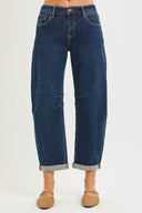 The Plot Twist Textured Barrel Jeans | Risen Risen