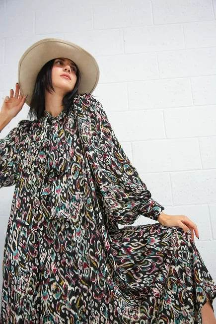 Vintage Printed Maxi Dress