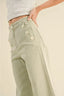 Washed Cotton Button Detail Pants