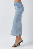 Wide Leg Cropped Jean w/ Clean Hem