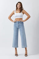 Wide Leg Cropped Jean w/ Clean Hem