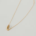 Double linked diamond chain necklace in gold.